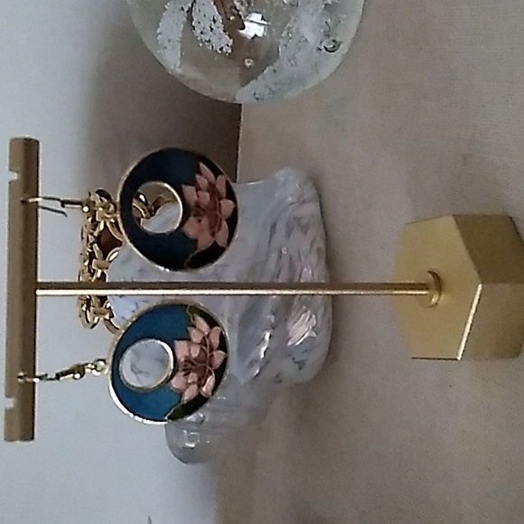 VINTAGE Cloisonne Earrings NEW OLD STOCK - Picture 8 of 9